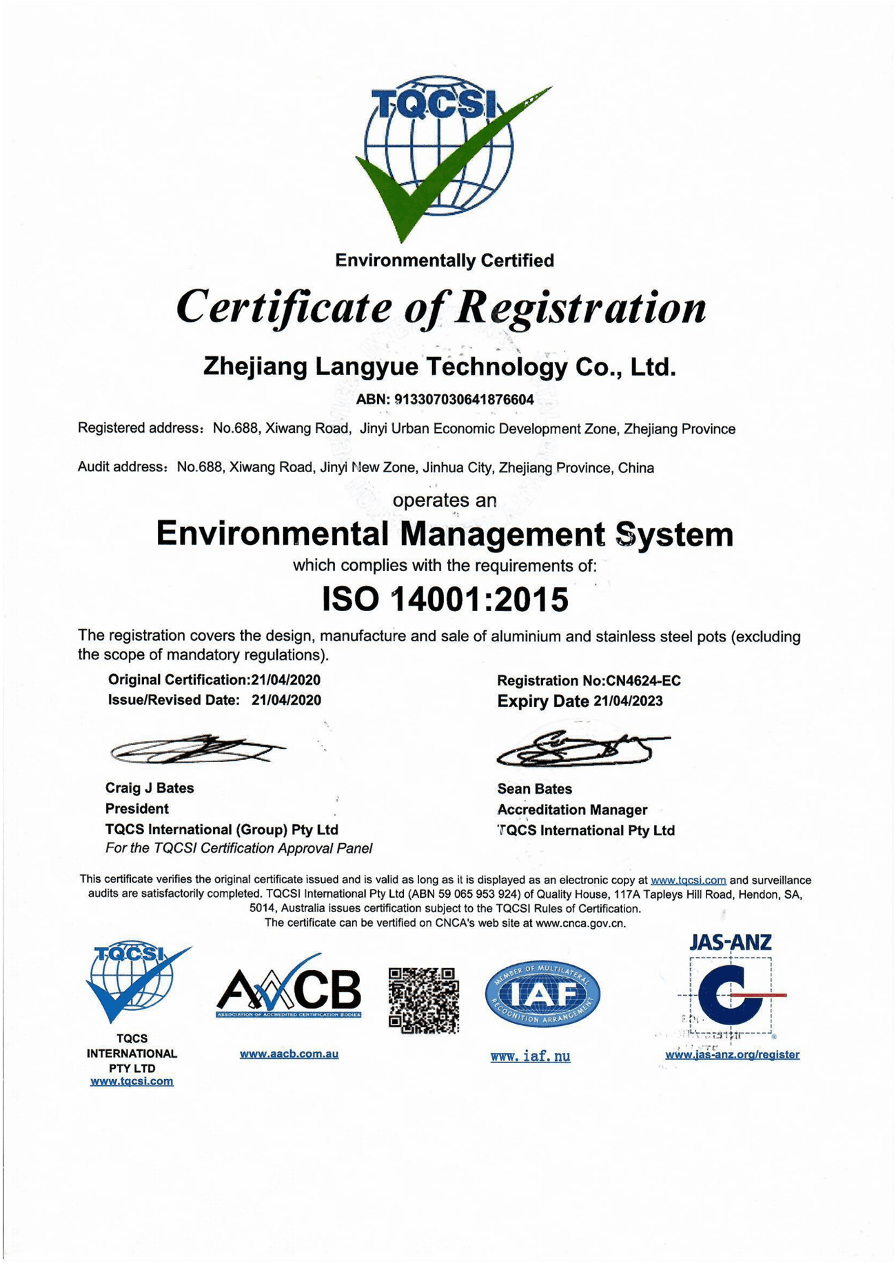 Certificado ISO 14001 — Gestão Ambiental
